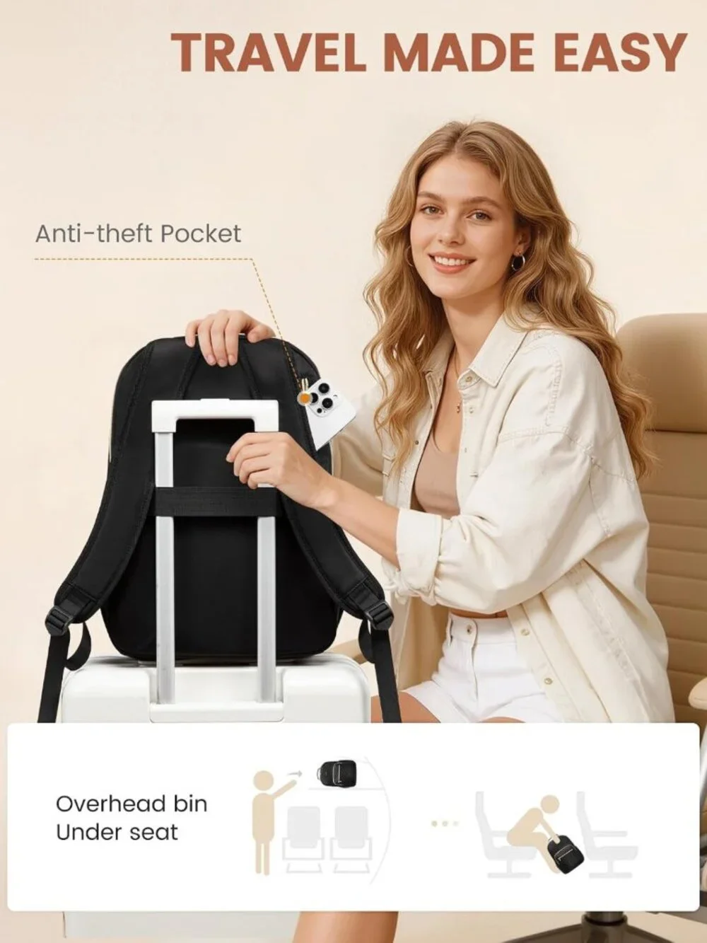 Stylish Quilted Laptop Backpack for Women | Work, Travel & College Bag